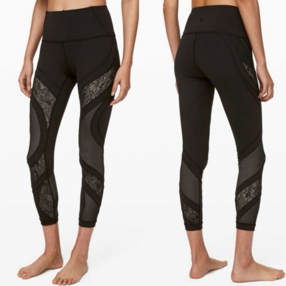 Lululemon Wunder Under 25" high rise lace leggings